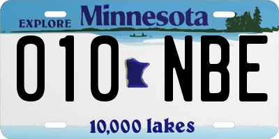 MN license plate 010NBE