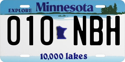MN license plate 010NBH