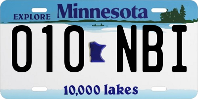 MN license plate 010NBI