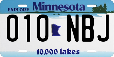 MN license plate 010NBJ