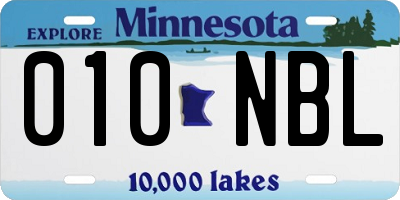 MN license plate 010NBL