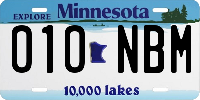 MN license plate 010NBM