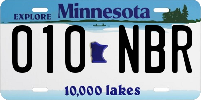 MN license plate 010NBR