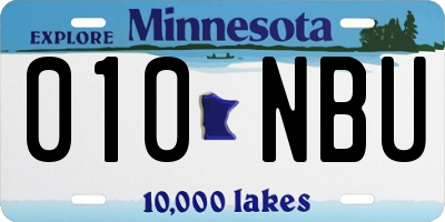 MN license plate 010NBU