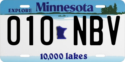 MN license plate 010NBV