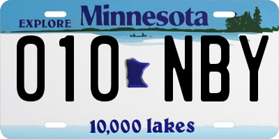 MN license plate 010NBY