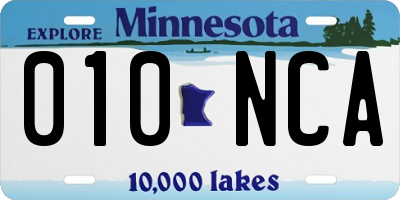 MN license plate 010NCA