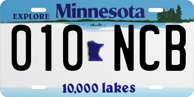 MN license plate 010NCB