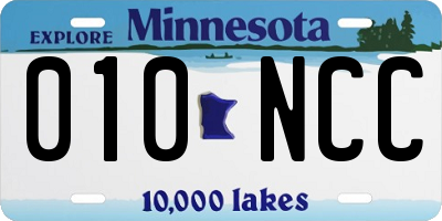 MN license plate 010NCC