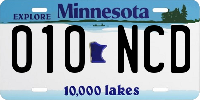 MN license plate 010NCD