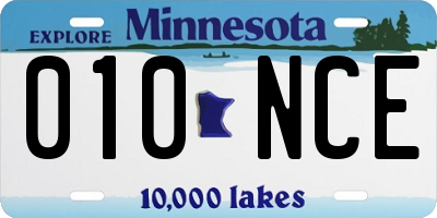 MN license plate 010NCE