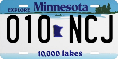 MN license plate 010NCJ