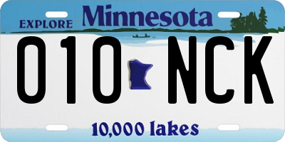 MN license plate 010NCK