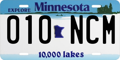 MN license plate 010NCM