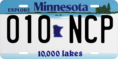MN license plate 010NCP