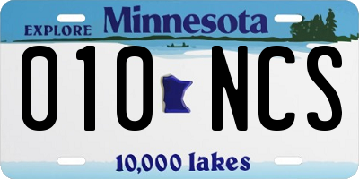 MN license plate 010NCS