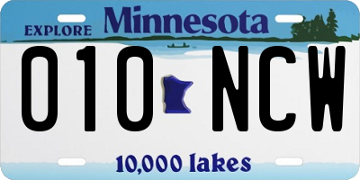 MN license plate 010NCW