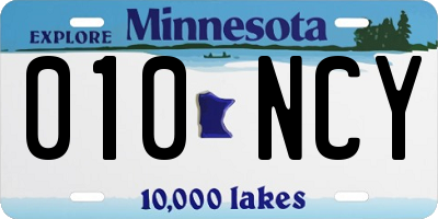MN license plate 010NCY