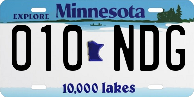 MN license plate 010NDG