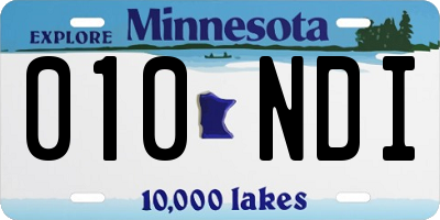 MN license plate 010NDI