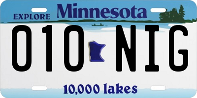 MN license plate 010NIG