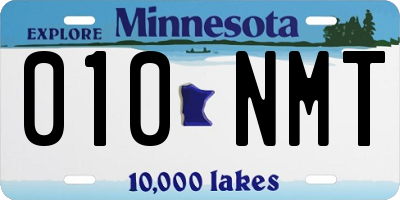 MN license plate 010NMT
