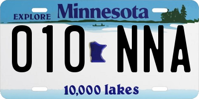 MN license plate 010NNA
