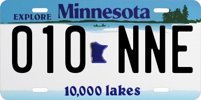MN license plate 010NNE