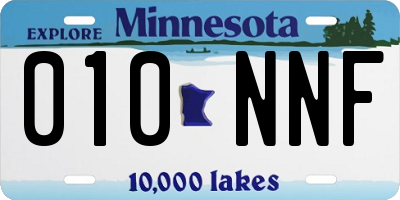 MN license plate 010NNF