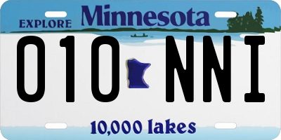 MN license plate 010NNI