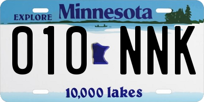 MN license plate 010NNK