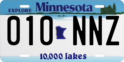 MN license plate 010NNZ