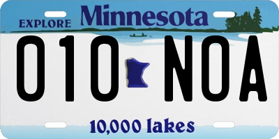 MN license plate 010NOA