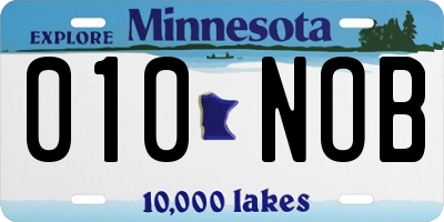 MN license plate 010NOB