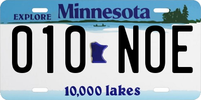 MN license plate 010NOE