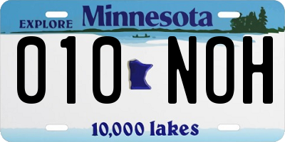 MN license plate 010NOH