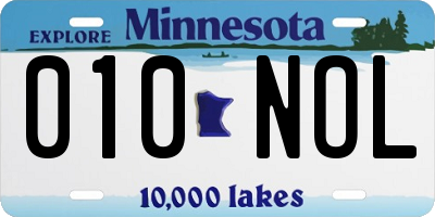 MN license plate 010NOL