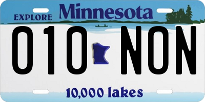 MN license plate 010NON