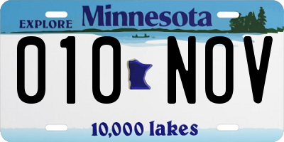 MN license plate 010NOV