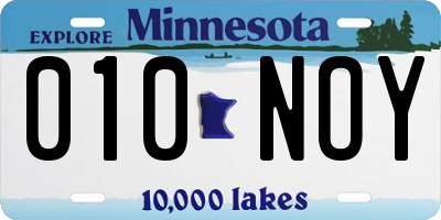 MN license plate 010NOY