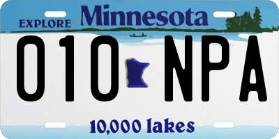 MN license plate 010NPA