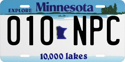 MN license plate 010NPC