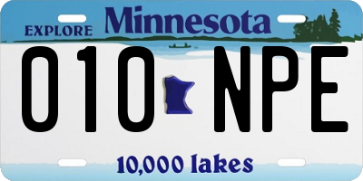 MN license plate 010NPE