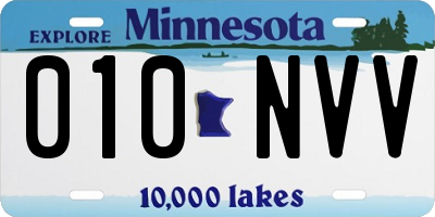 MN license plate 010NVV