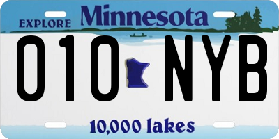 MN license plate 010NYB