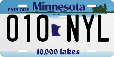 MN license plate 010NYL