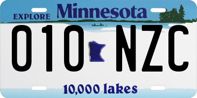 MN license plate 010NZC