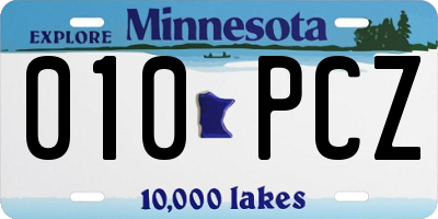 MN license plate 010PCZ