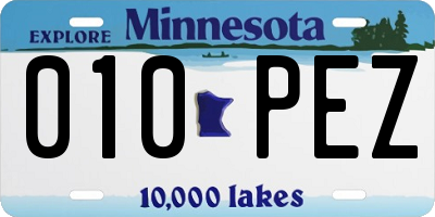 MN license plate 010PEZ