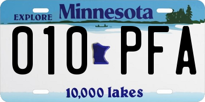 MN license plate 010PFA